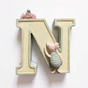 Vintage Disney Classic Winnie The Pooh Eeyore Ceramic Alphabet Letter “N” 7 cm